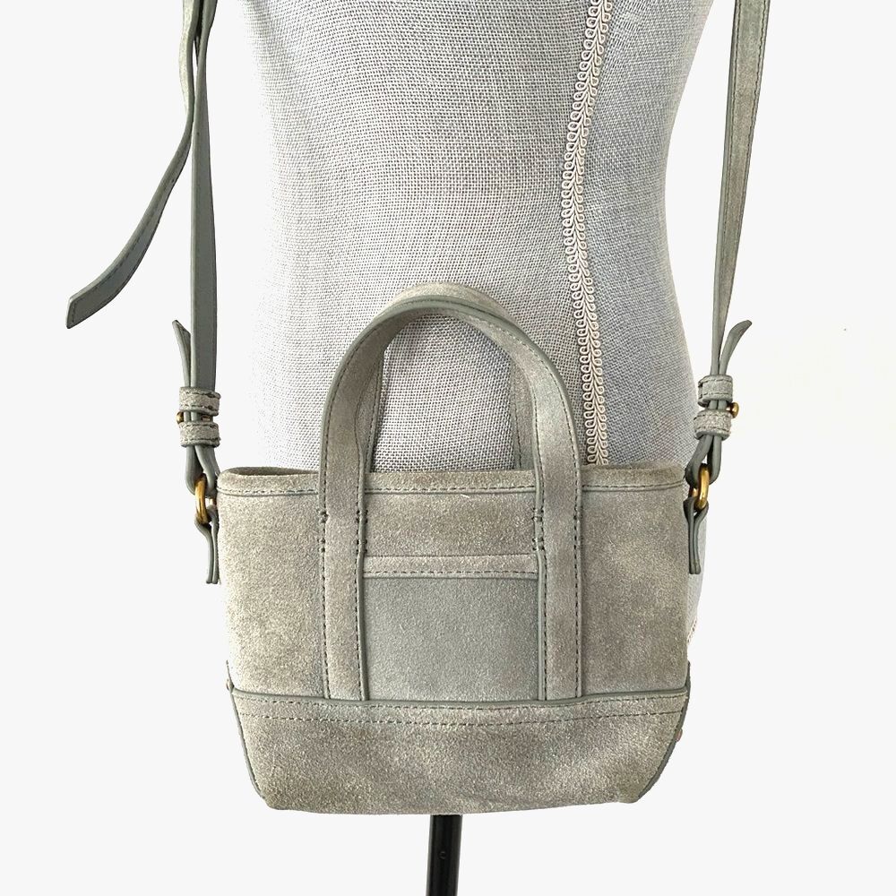J.Crew Grey Suede Mini Tote Bag Crossbody Studs Embellishment Preppy Boho NWT